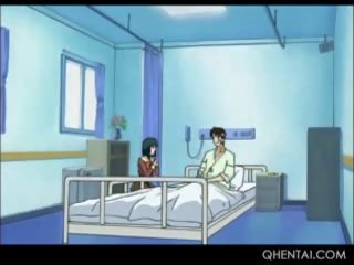 Hentai kochanie w okulary daje robienie loda do jej therapist w