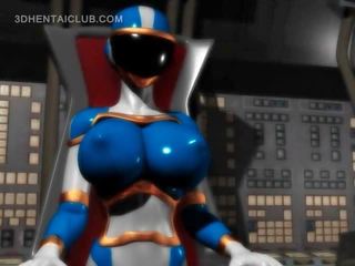 Big boobed anime hero sensational fantastic in tight costume