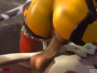 Libidinous and Naughty Tracer from Overwatch gets Pussy.