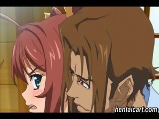 Redhead Anime beauty Gets Back Poked