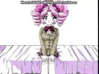 Pink-haired hentai teen masturbating