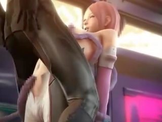 Redhead animated gets boobs fucked