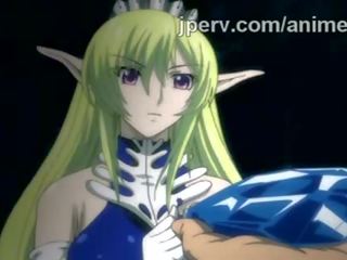 Delightful hentai elf trwa hefty wytrysk i na twarz