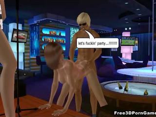 Swell 3D cartoon blonde stripper gets fucked hard