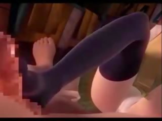 3D Hentai - Young Momo Footjob, Free 3d Hentai HD sex clip 04