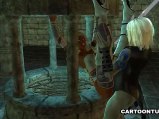 Stunning 3D cartoon ebony elf babe getting fucked