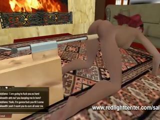 Interracial Virtual sex video Between A White And Black Avatar