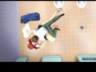 Graceful big tits teenager cums at the school toil